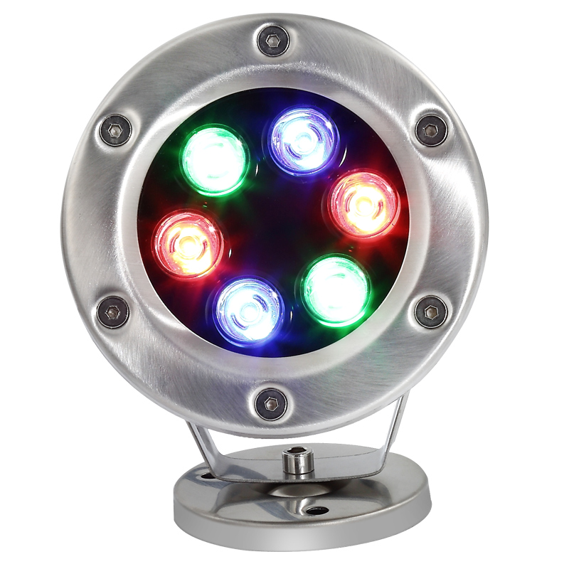 6W Waterproof IP68 Swimming Pool Light Fountain RGBW Led Underwater Light Stainless Steel Remote Control LED Light