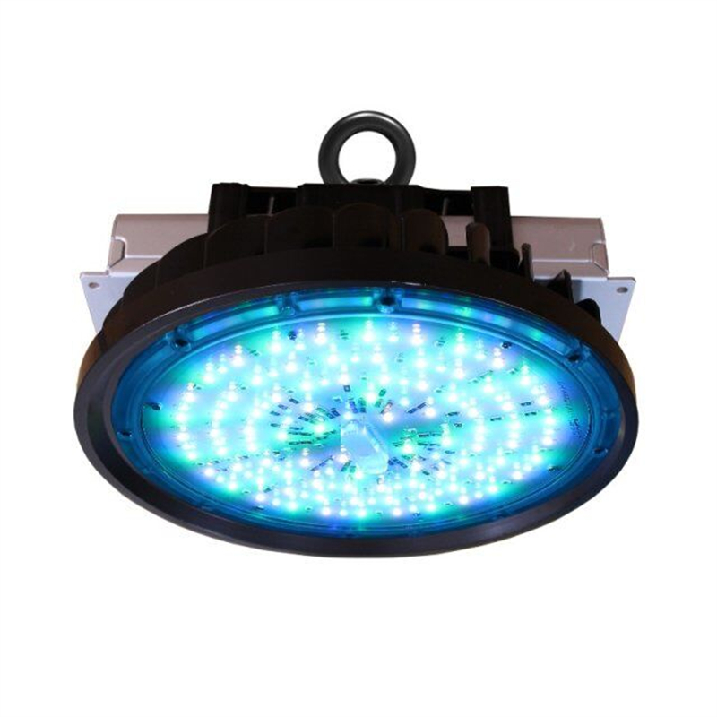 DMX Control 150W UFO RGBW LED High Bay Light Warehouse Gym Commercial Lighting Fixture