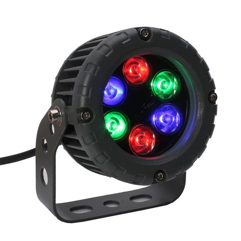 DMX512 Control RGB Changing Color Round Shape LED Outdoor Flood Light 6W